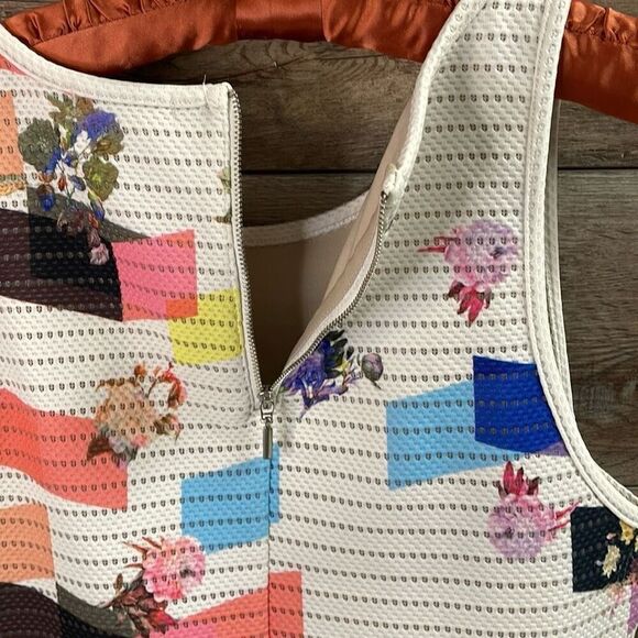 BAR lll Women’s Sleeveless Zip Back Floral Boho Cottagecore Lined Top Sz Large - Picture 6 of 7